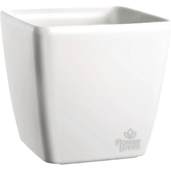Фото - Вазон Plastkon Quadrato 25x25x24 Flower Lover белый (4114082055)